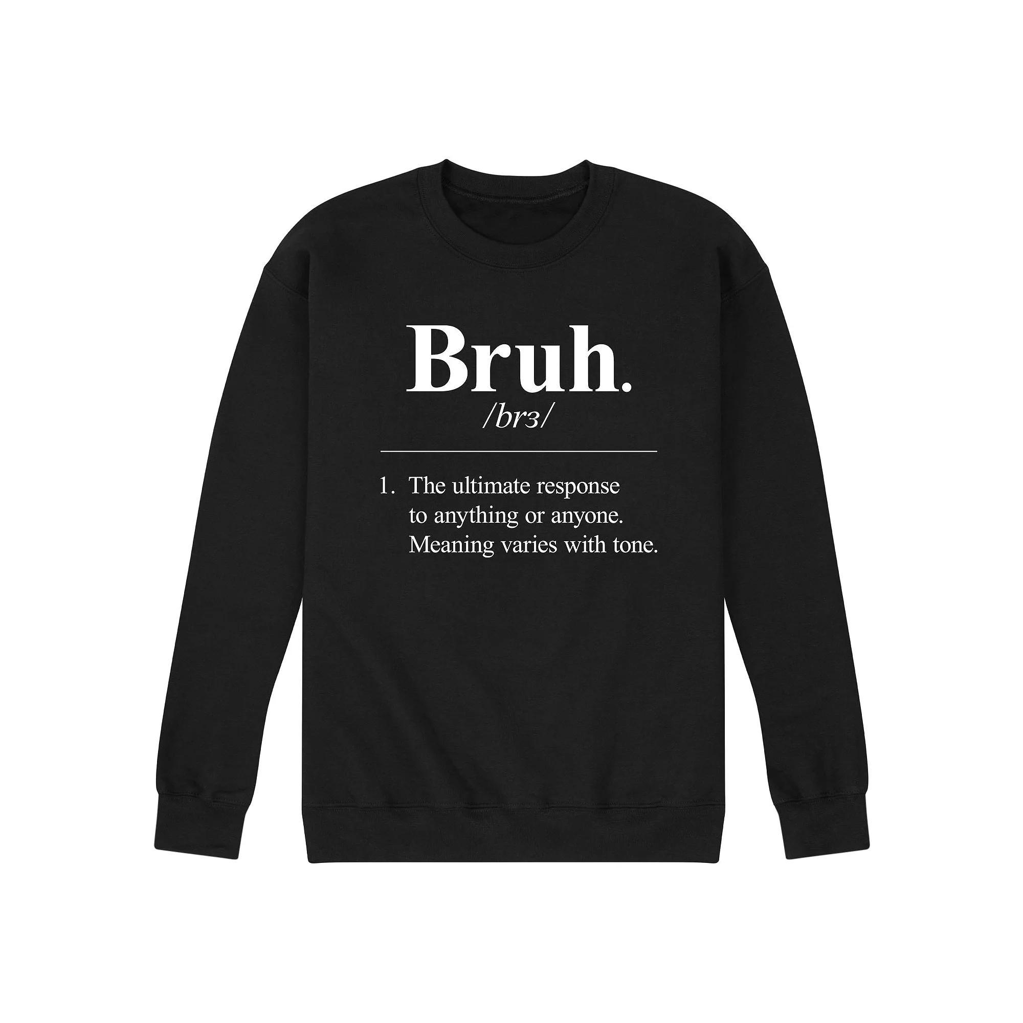 Mens Bruh Definition Graphic Fleece Pullover Product Image