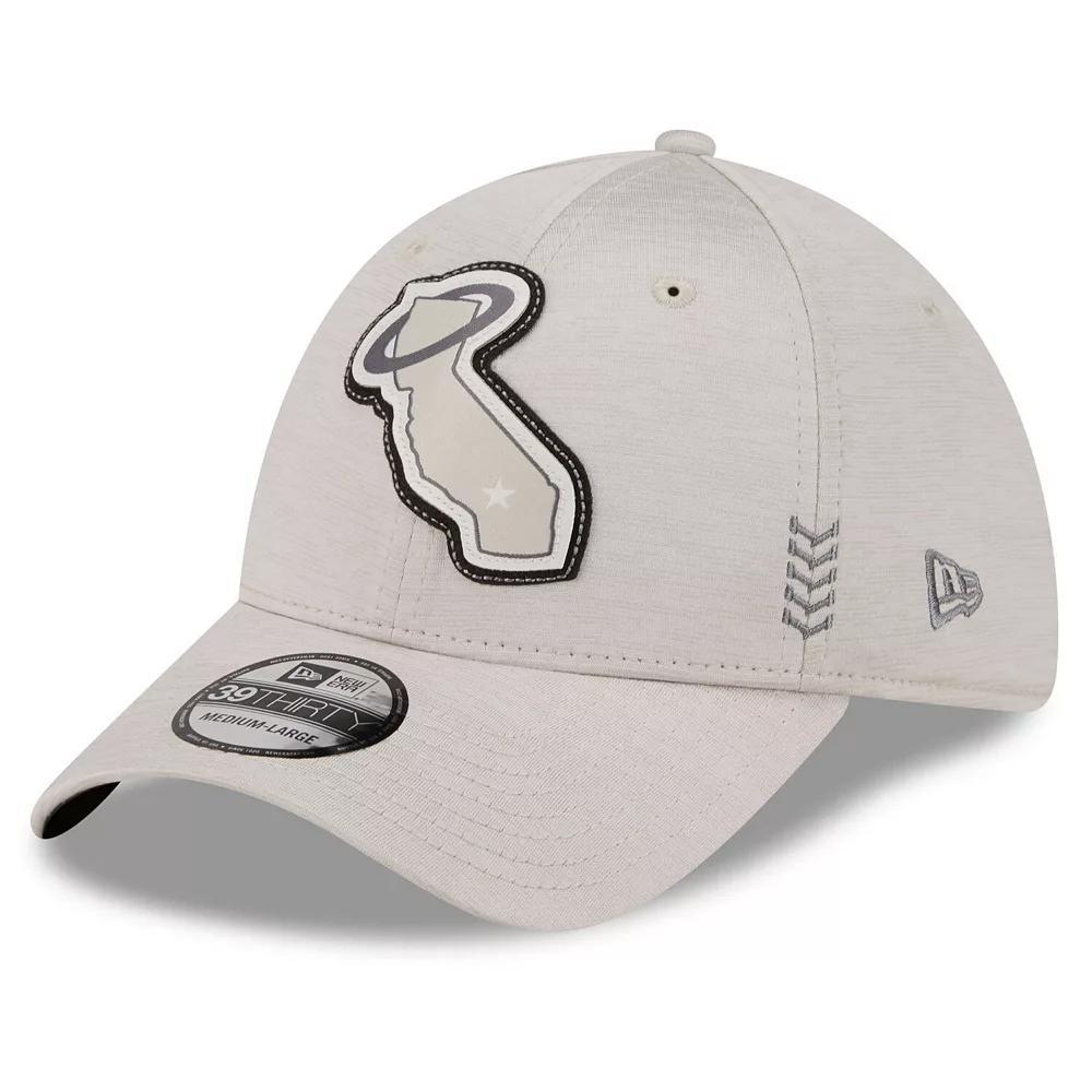 Men's New Era  Cream Los Angeles Angels 2024 Clubhouse 39THIRTY Flex Fit Hat, Size: Medium/Large, Beige Product Image