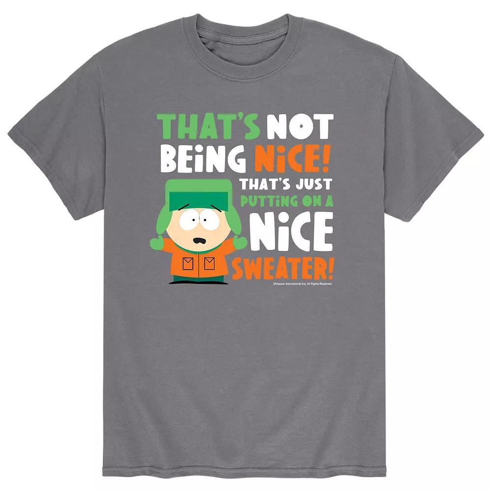 Mens South Park Nice Sweater Tee Grey Blue Product Image