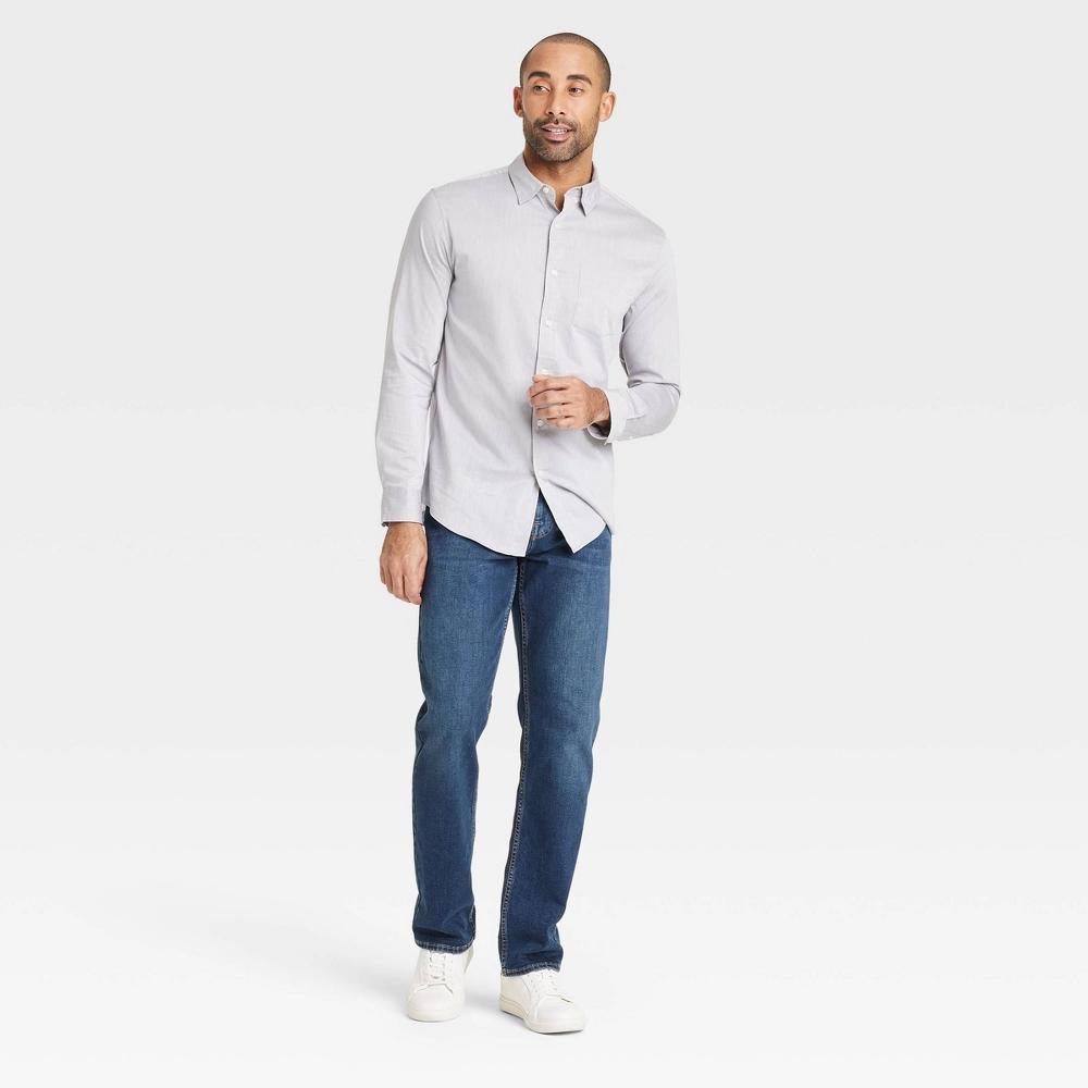 Men's Comfort Wear Long Sleeve Shirt - Goodfellow & Co™ Light L: Button Down Product Image