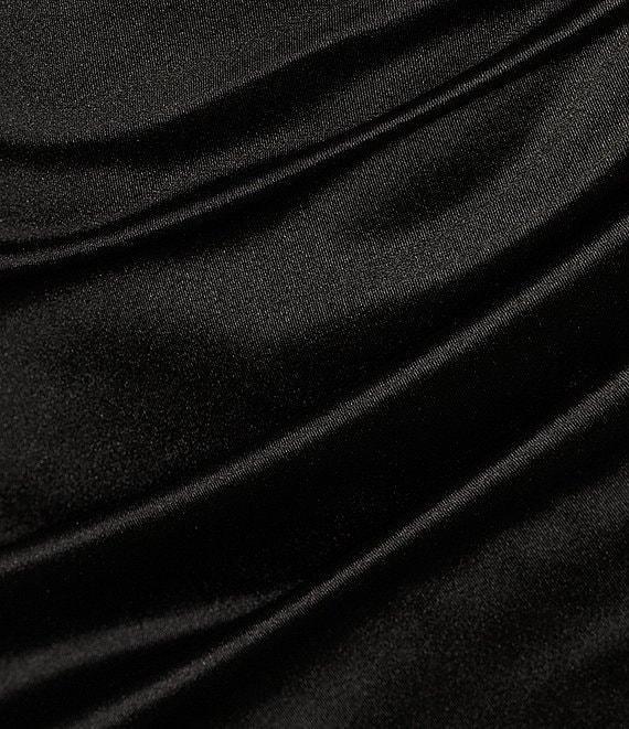 Midnight Doll Spaghetti Strap Sleeveless Crystal Satin Bodycon Dress Product Image