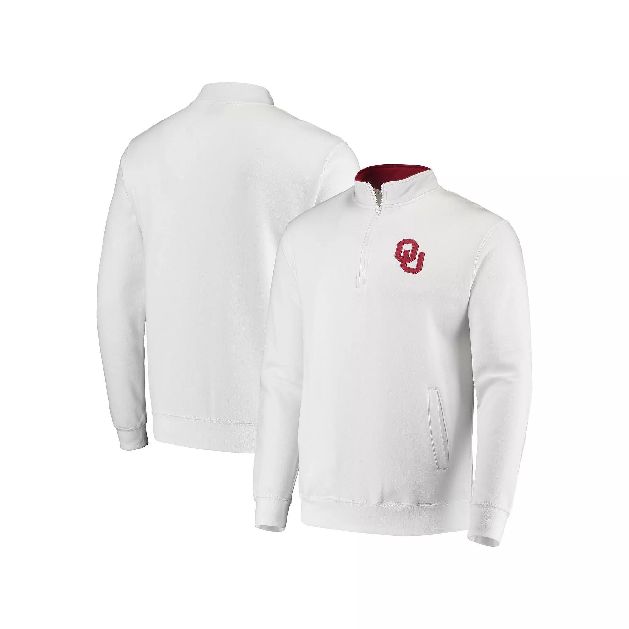 Men's Colosseum White Oklahoma Sooners Tortugas Logo Quarter-Zip Jacket, Size: 3XL Product Image