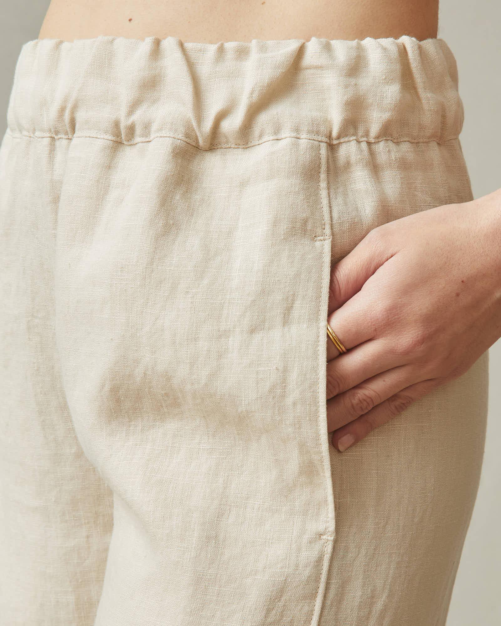 Women's Linen Wide Leg Pant - Cotton Product Image