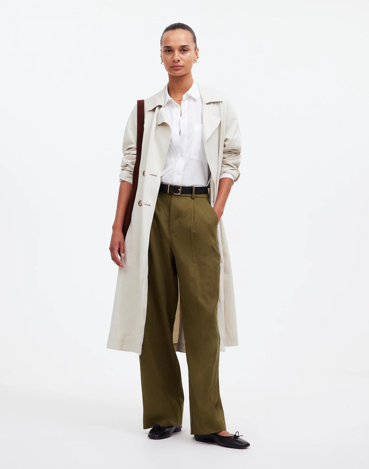 Tall Slouchy Straight Pants in Drapey Twill Product Image