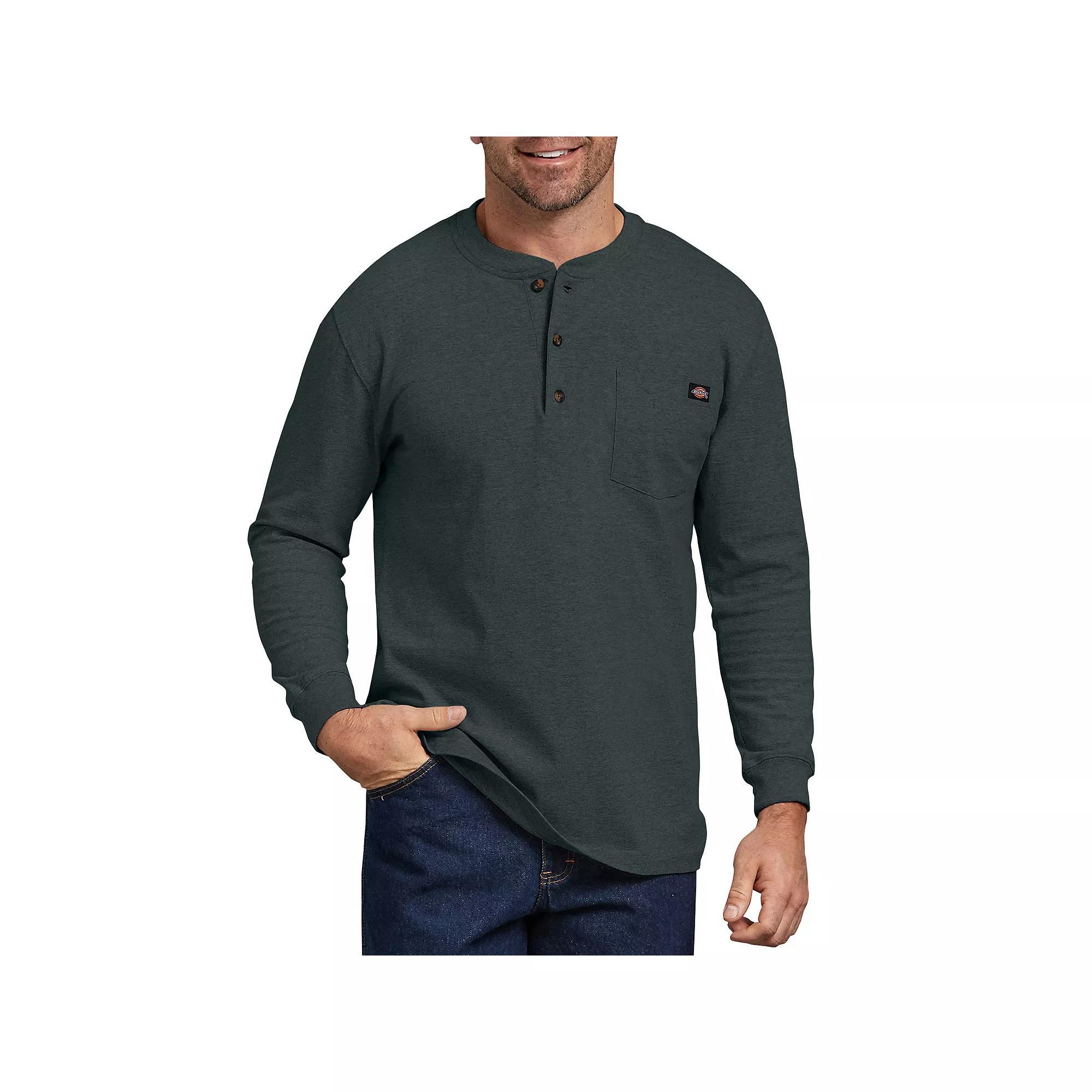Men's Dickies Heavyweight Henley, Size: Large, Green Product Image