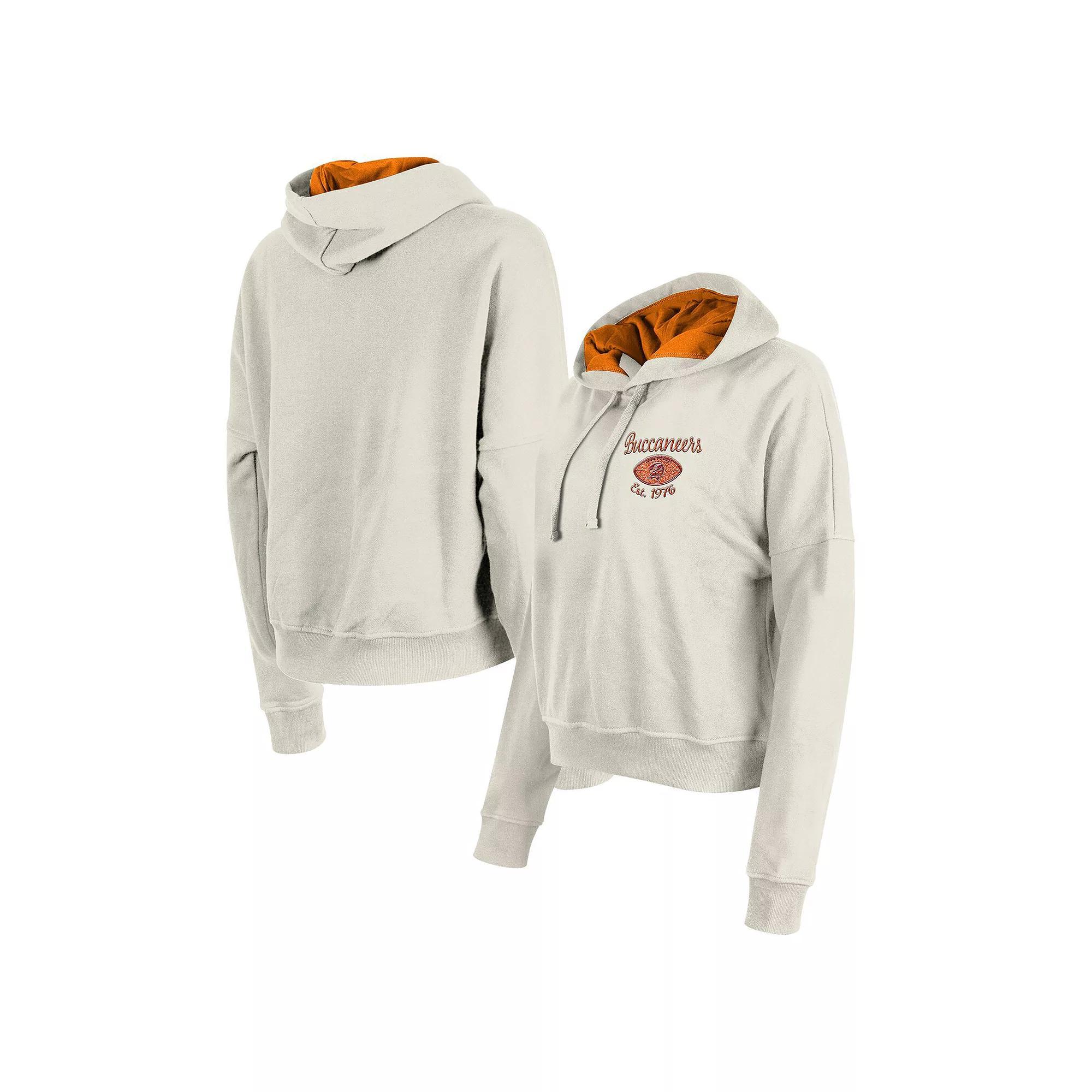 Women's New Era Cream Tampa Bay Buccaneers 3rd Down Historic Pullover Hoodie, Size: Large, Beige Product Image