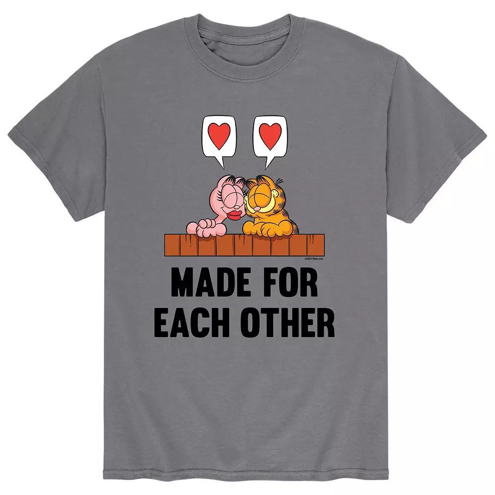 Mens Garfield Made For Eachother Tee Grey Product Image