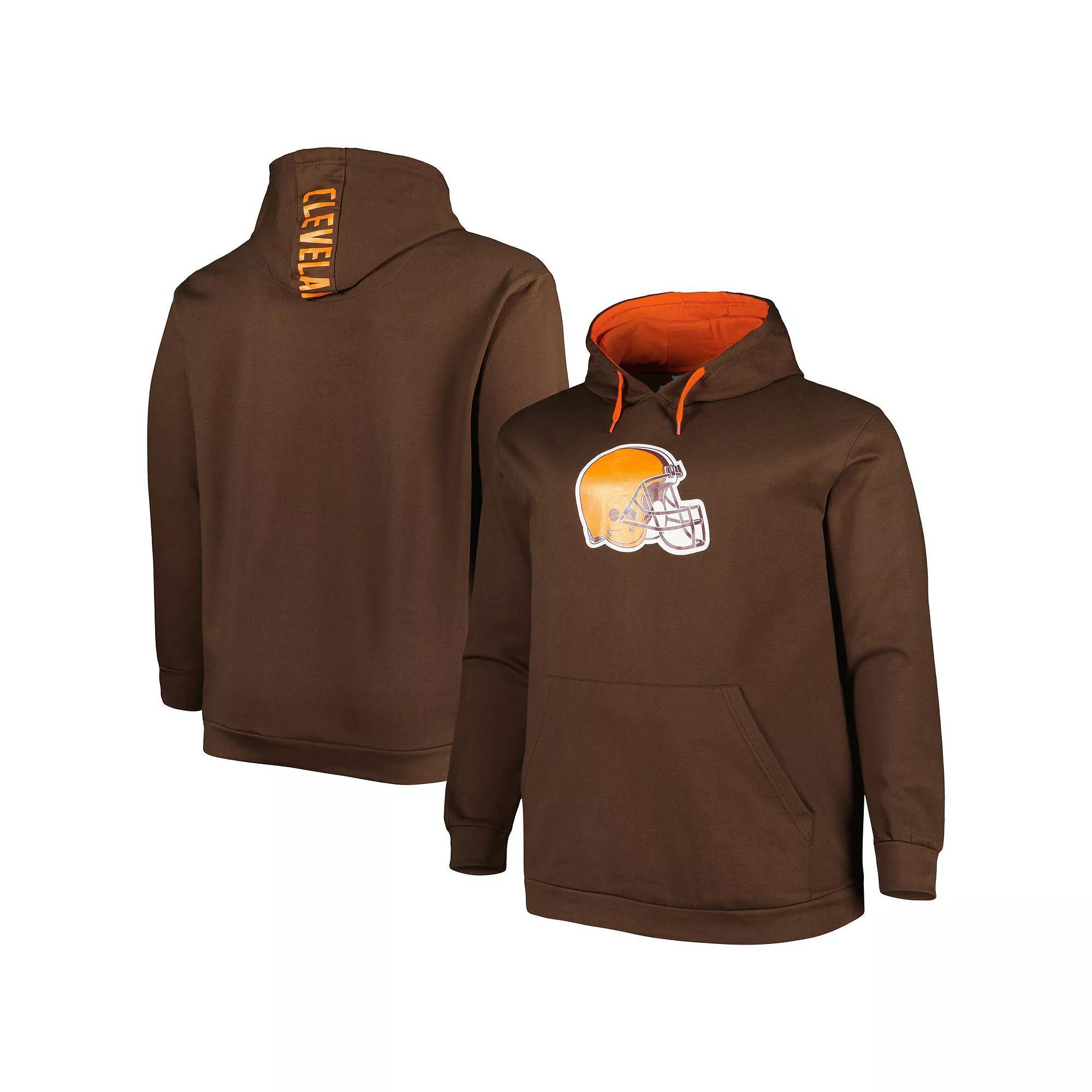 Men's Brown Cleveland Browns Big & Tall Logo Pullover Hoodie, Size: 3XB Product Image