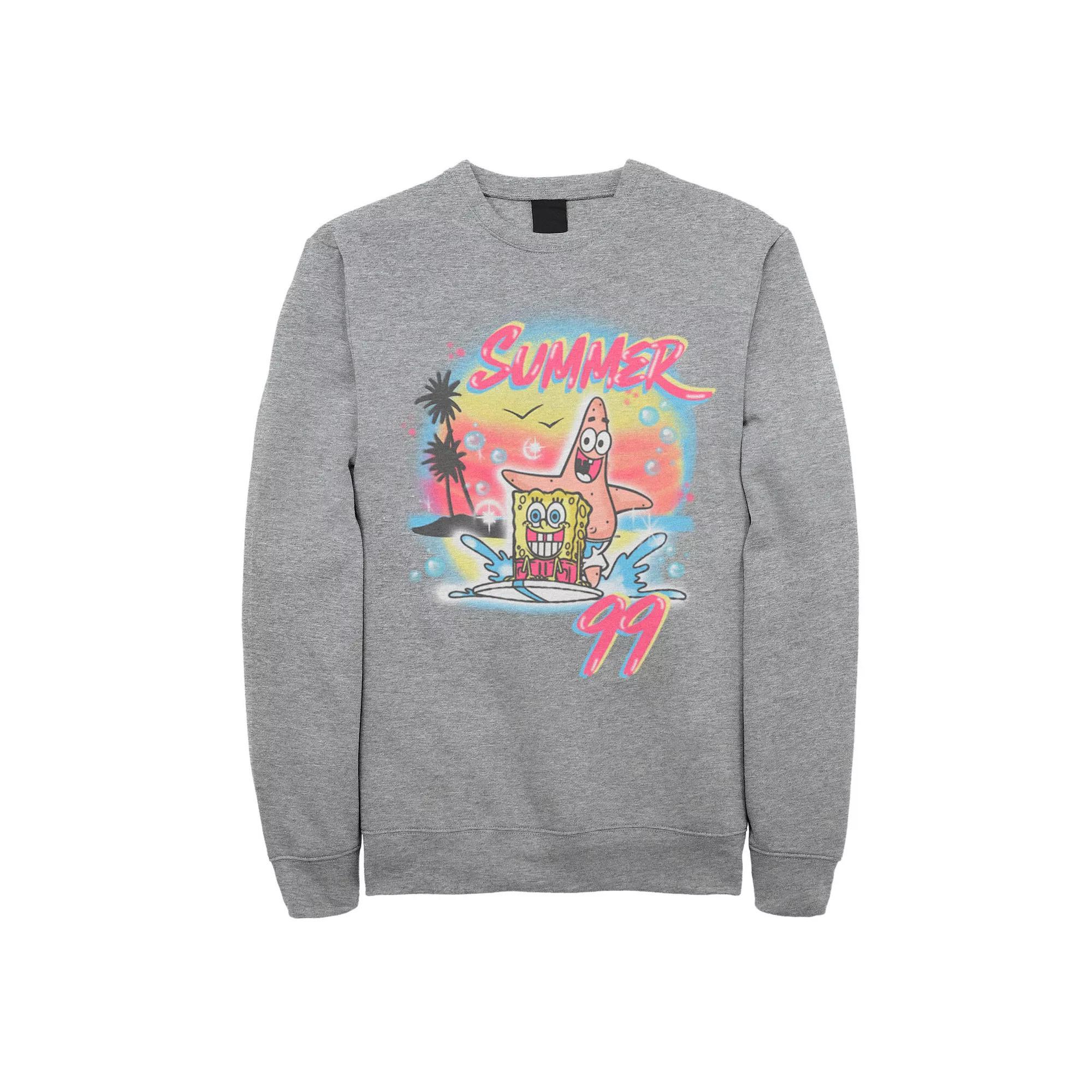 Men's SpongeBob Patrick Summer 99 Surfing Sweatshirt, Size: 3XL, Athletic Grey Product Image