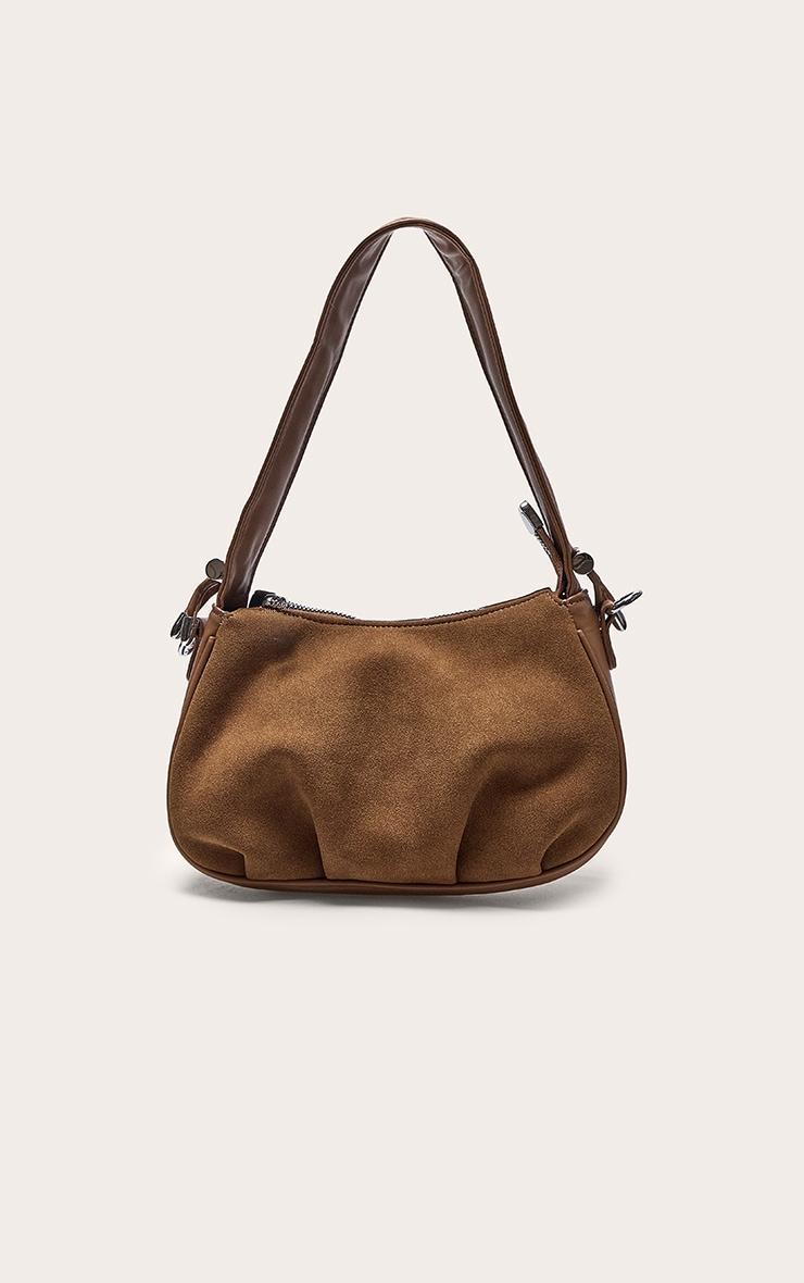  Brown Faux Suede Mini Shoulder Bag Product Image