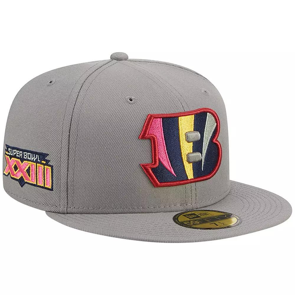 Men's New Era Gray Cincinnati Bengals Color Pack 59FIFTY Fitted Hat, Size: 7 1/2, Grey Product Image