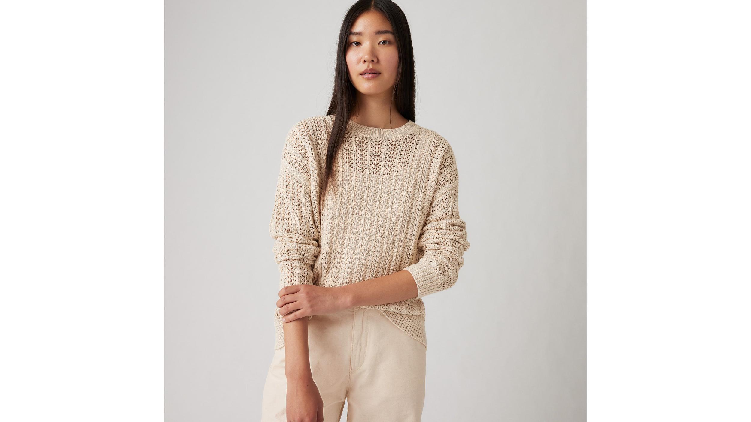 Sunrise Cotton Linen Crochet Sweater Product Image
