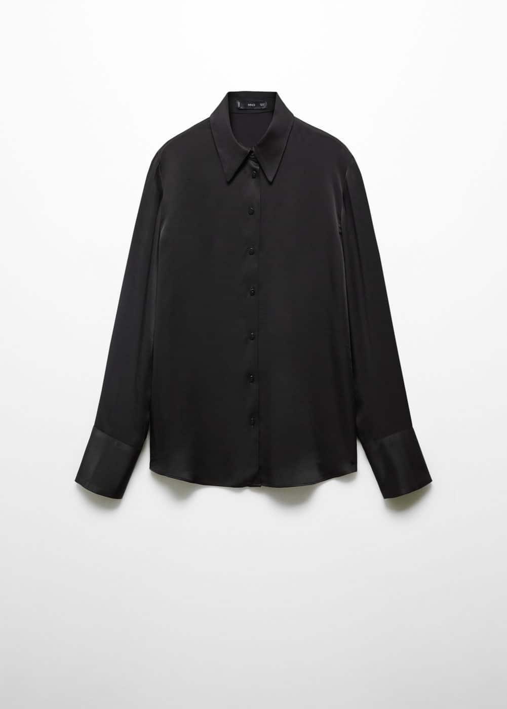 Mango Womens Satin Finish Flowy Shirt Product Image