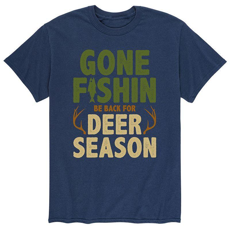 Men's "Gone Fishin Be Back For Deer Season" Tee, Size: Medium, Black Product Image