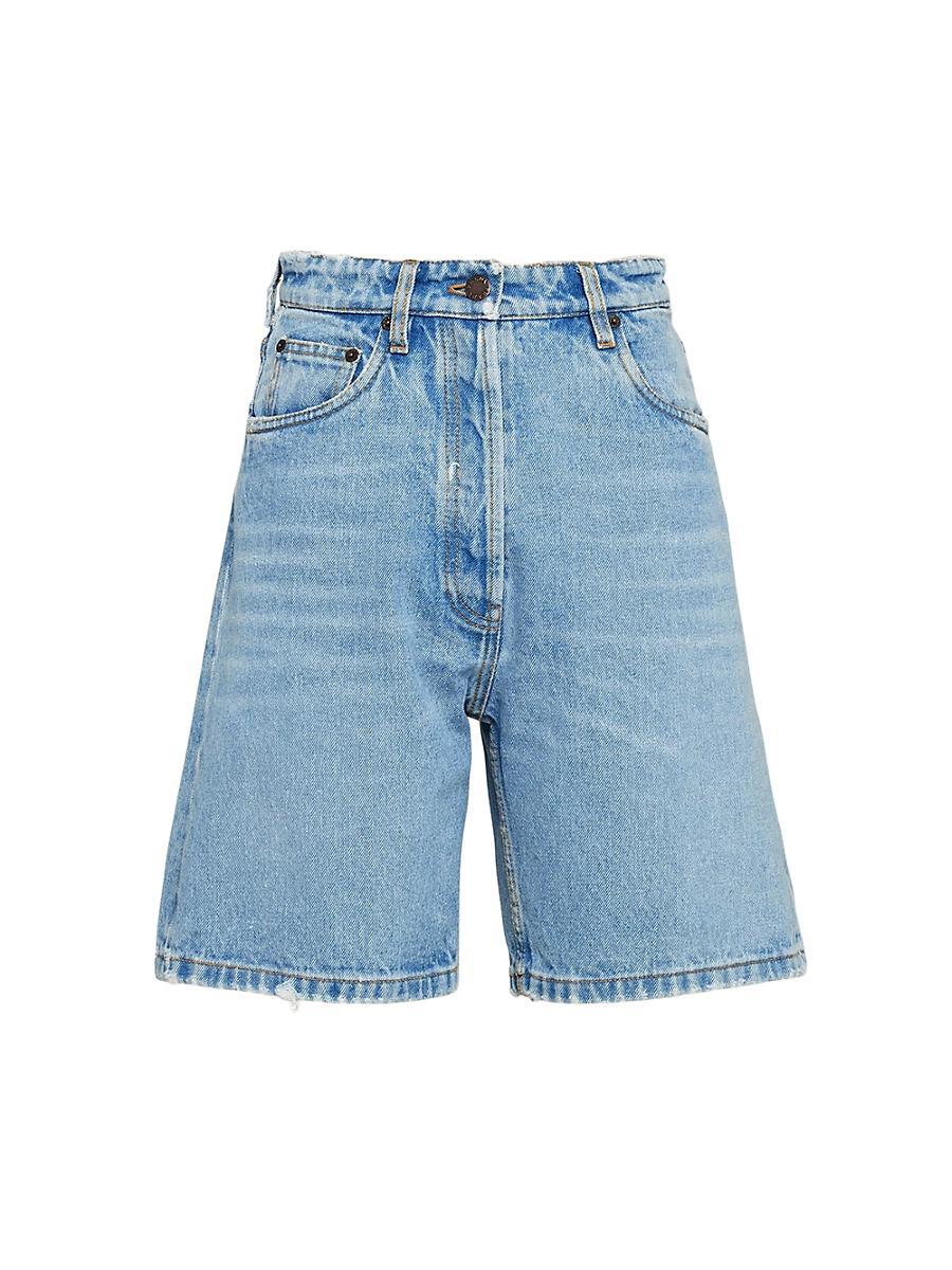 Womens Denim Bermuda Shorts Product Image