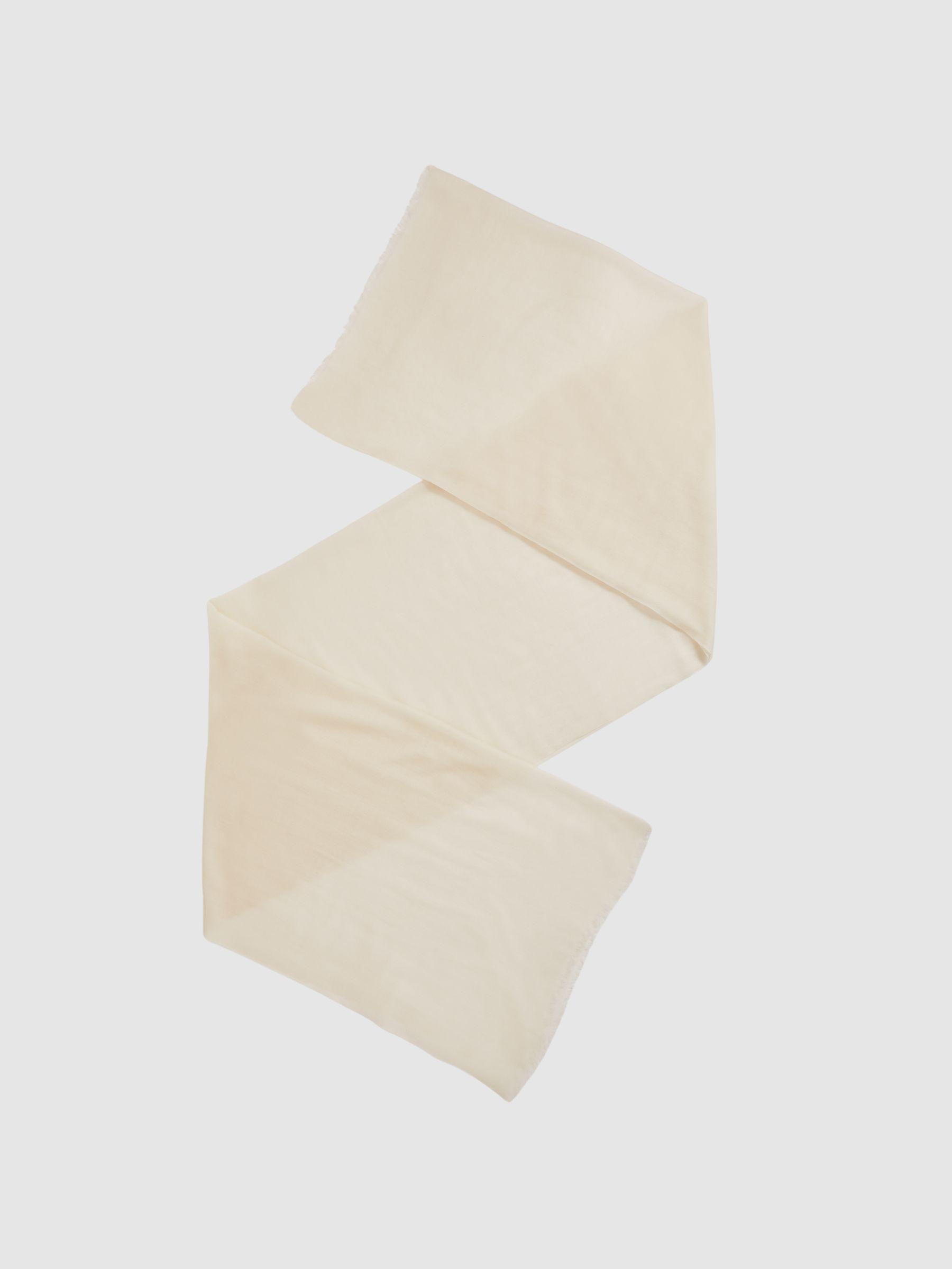 Wool-Cashmere Lightweight Scarf in Off White Product Image