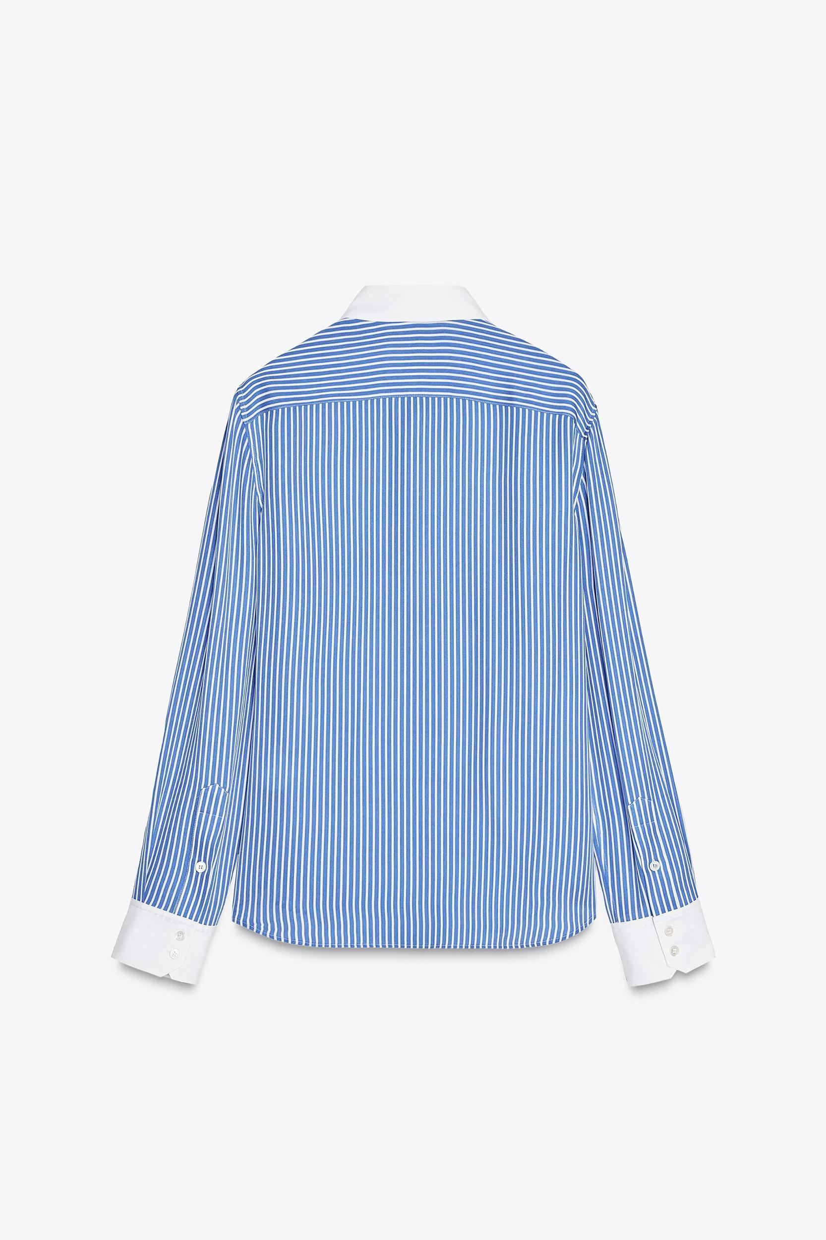 STRIPED SILK SHIRT ZW COLLECTION Product Image