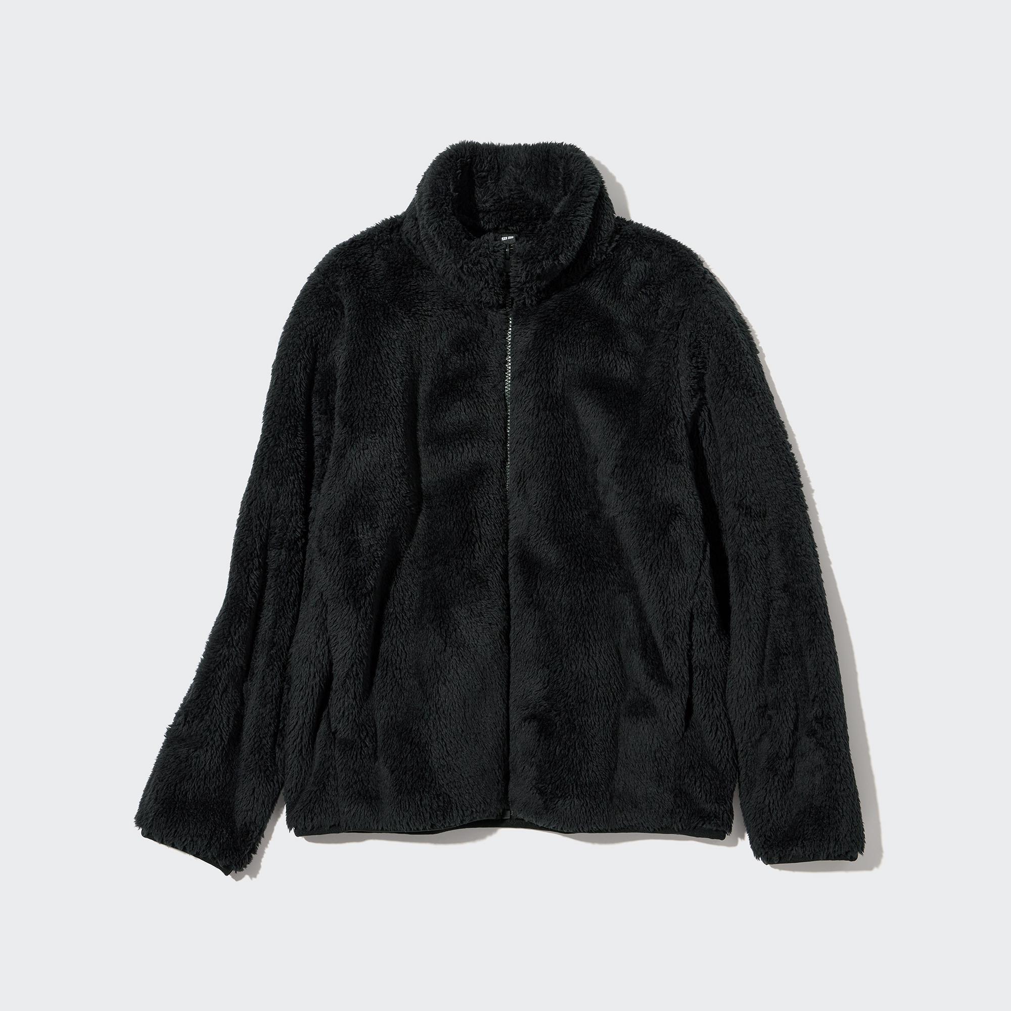 Womens Fluffy Yarn Fleece Full-Zip Jacket Black Small UNIQLO US Product Image