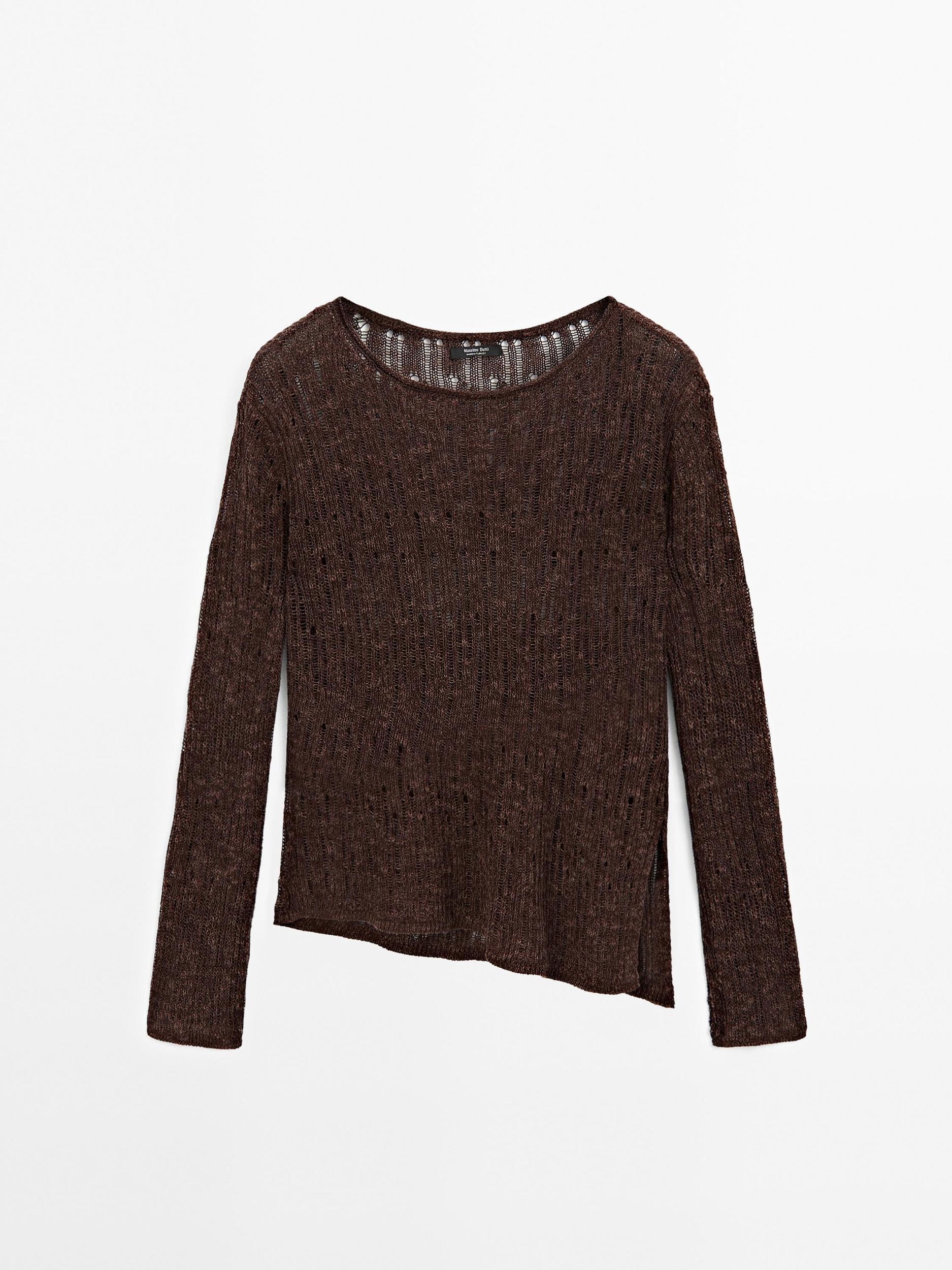 Asymmetric cutwork sweater Product Image