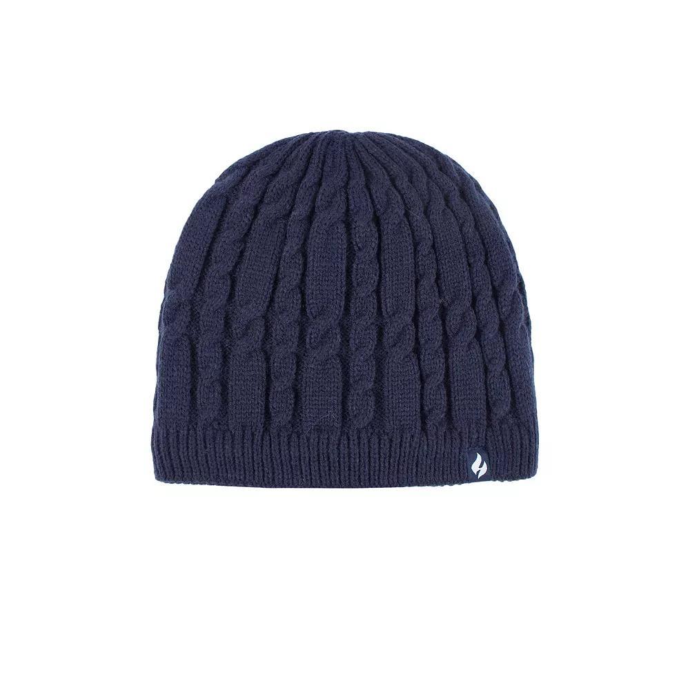 Women's Heat Holders Heatweaver Lined Cable Knit Beanie, Blue Product Image