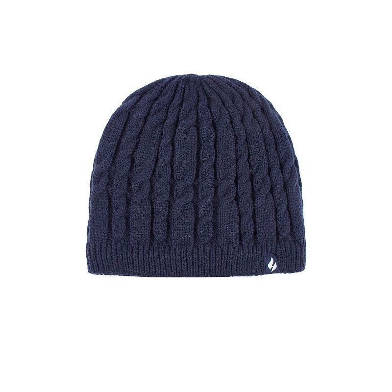 Women's Heat Holders Heatweaver Lined Cable Knit Beanie, Blue Product Image