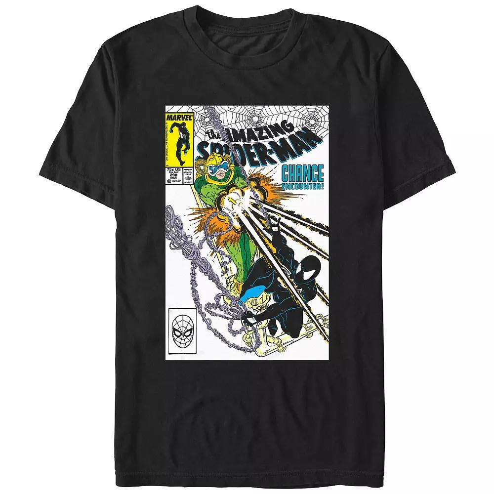 Men's Spider-Man Chance Encounter Comic Cover Graphic Tee, Size: XXL, Black Product Image
