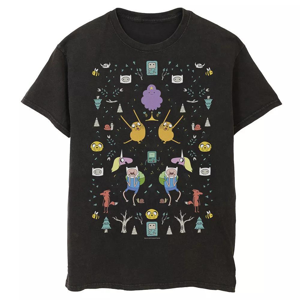 Mens Adventure Time Character Icon Collage Tee Athletic Grey Product Image