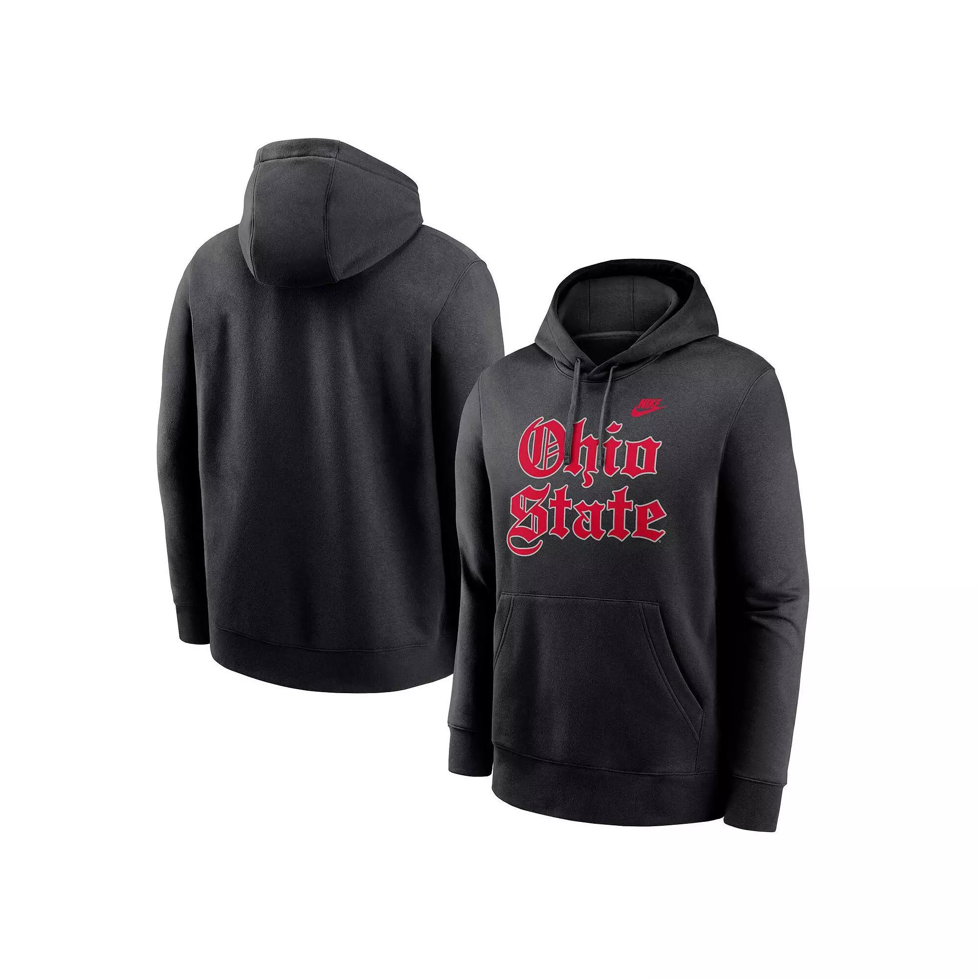 Men's Nike Black Ohio State Buckeyes Old English Fleece Pullover Hoodie, Size: Medium Product Image