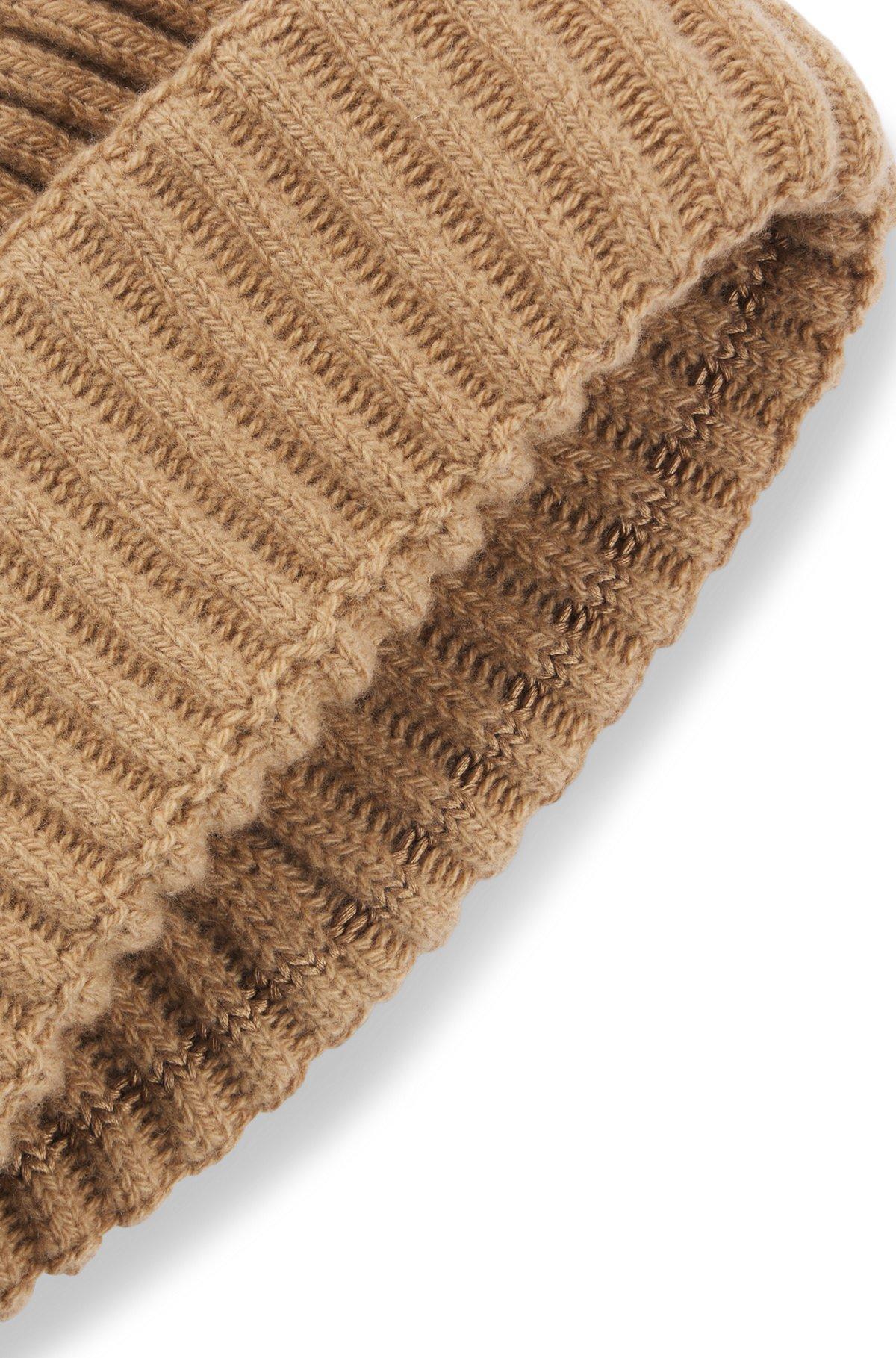 BOSS - Fisherman beanie hat in virgin wool and cashmere - Beige Product Image