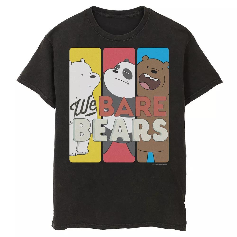 Men's Cartoon Network We Bare Bears Trio Portrait Panels Graphic Tee, Size: XL, Black Product Image