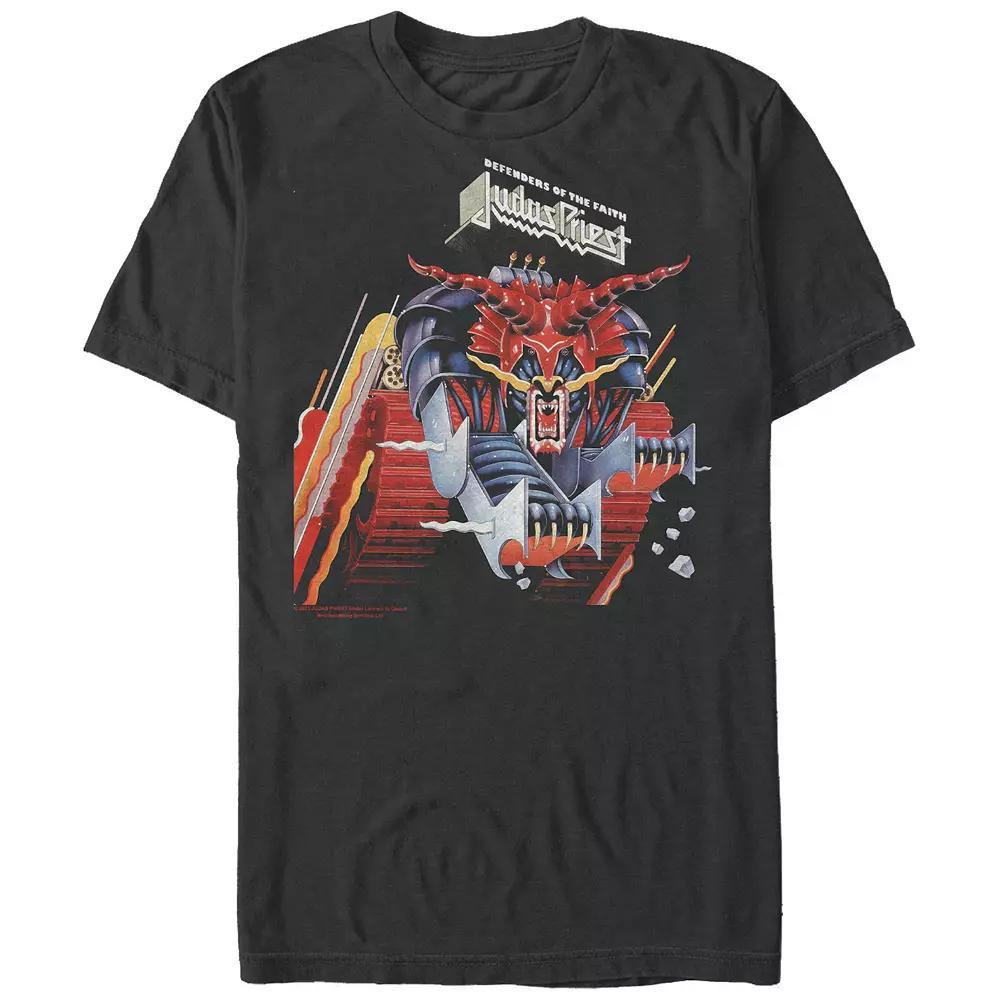 Men's Judas Priest Defenders Of The Fait Graphic Tee, Size: Large, Blue Product Image