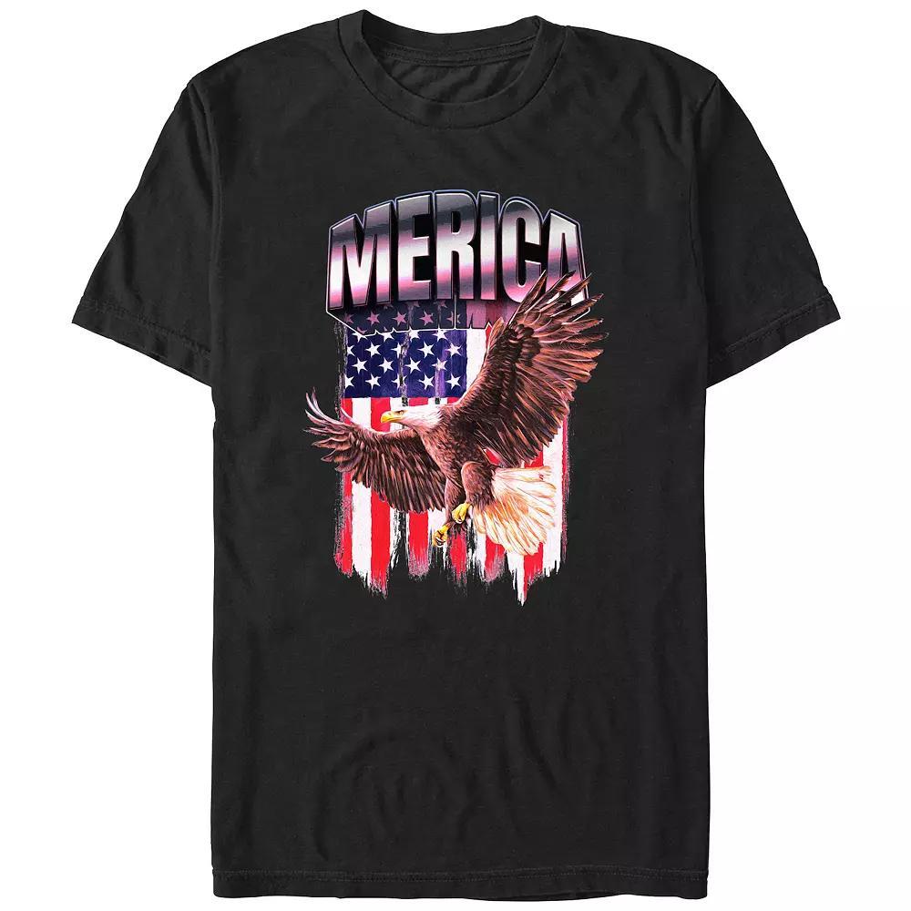 Big & Tall Miscellaneous Merica Eagle Flag Graphic Tee, Men's, Size: 3XL Tall, Black Product Image
