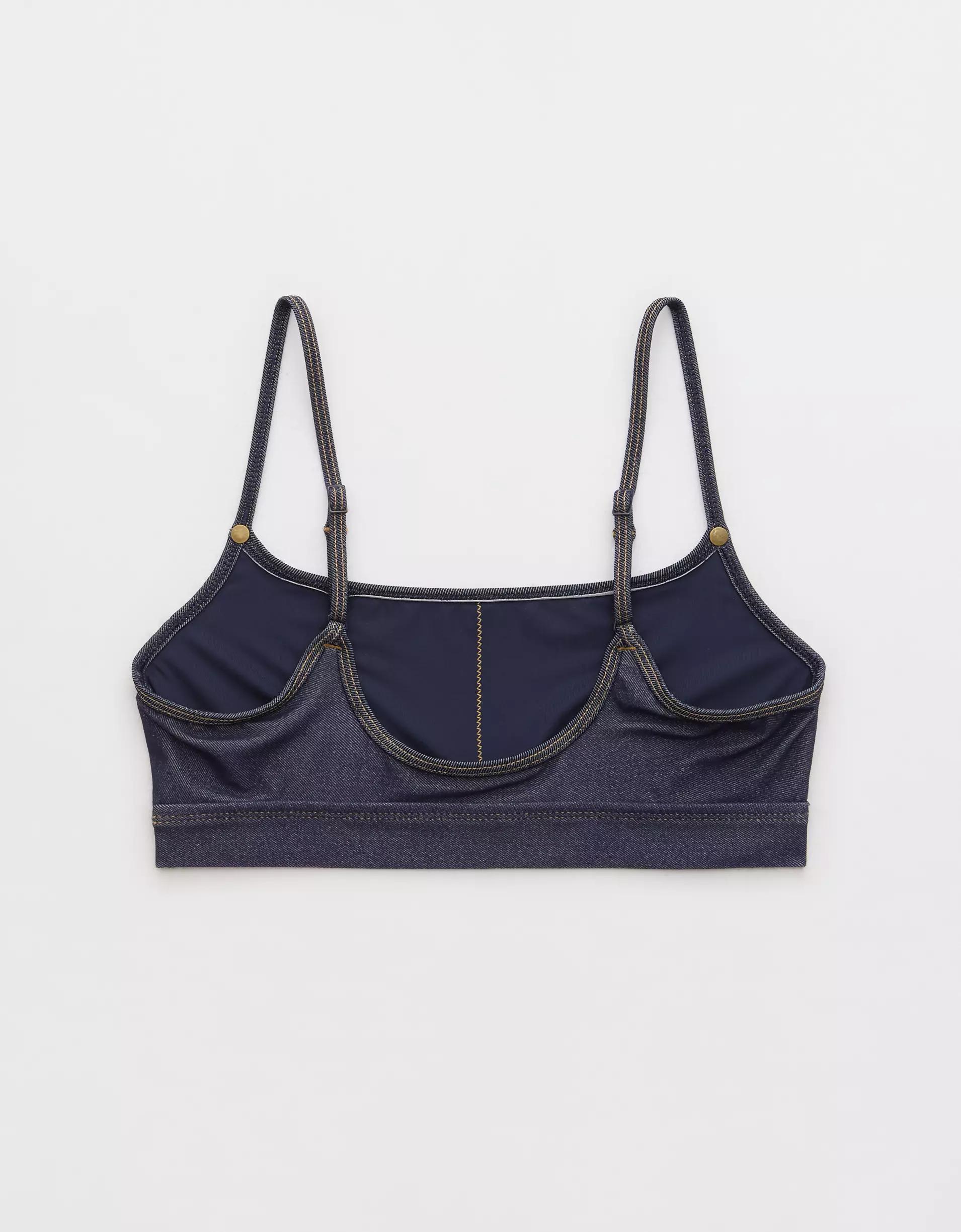 AE x Aerie Match Made In Denim Straight Scoop Bikini Top Product Image