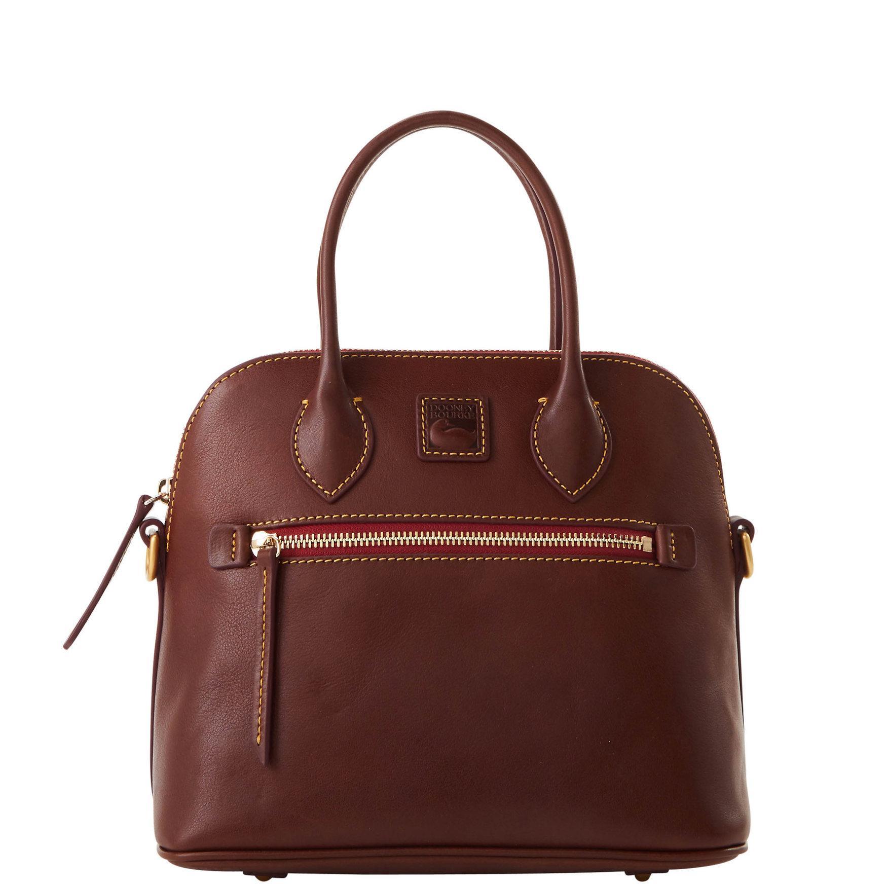 Dooney & Bourke Womens Florentine Domed Leather Satchel Bag in Bordeaux Product Image