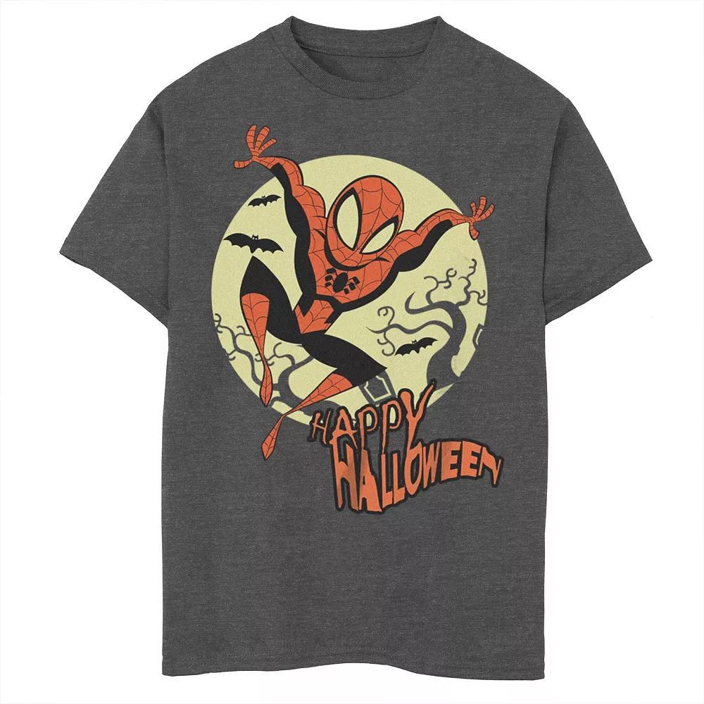Boys 4-7 Spider-Man Happy Halloween Jumping Graphic Tee, Boy's, Grey Heather Product Image