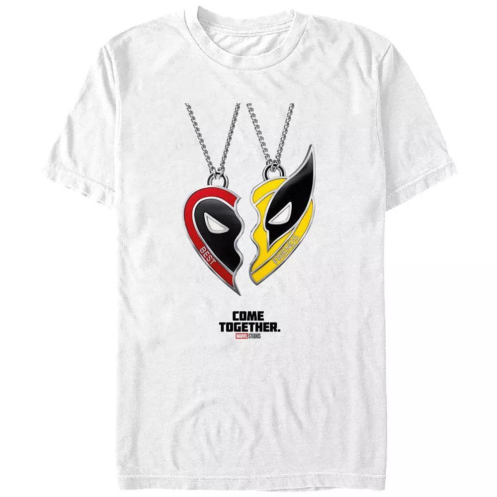 Men's Deadpool And Wolverine Best Friends Necklace Graphic Tee, Size: Large, White Product Image