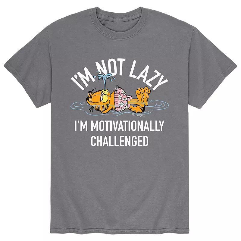 Mens Garfield Im Not Lazy Tee Grey Product Image