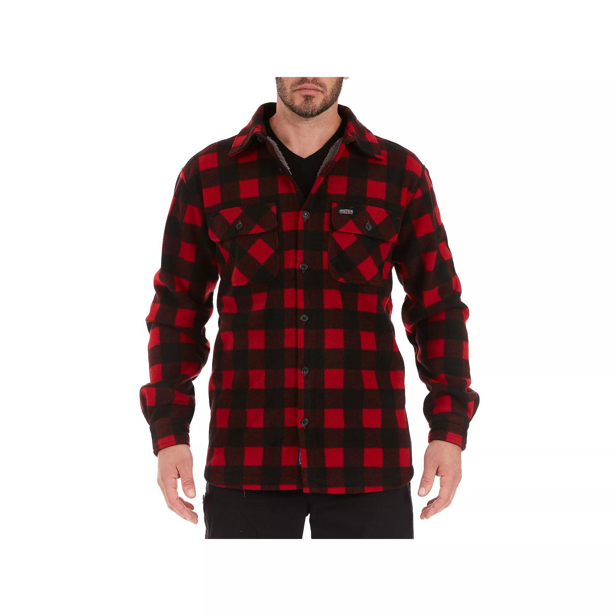 Mens Smiths Workwear Sherpa-Lined Plaid Microfleece Shirt Jacket Product Image