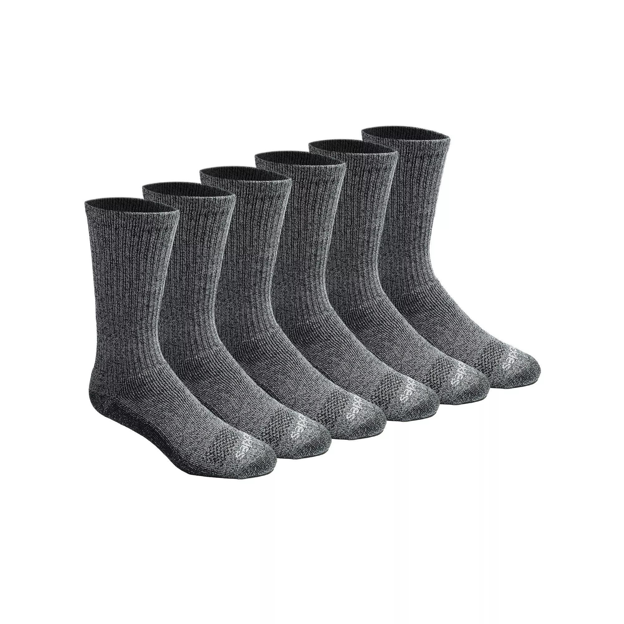Men's Dickies 6-pack Dri-Tech Comfort Moisture-Control Crew Socks, Size: 6-12, Black Marl Product Image