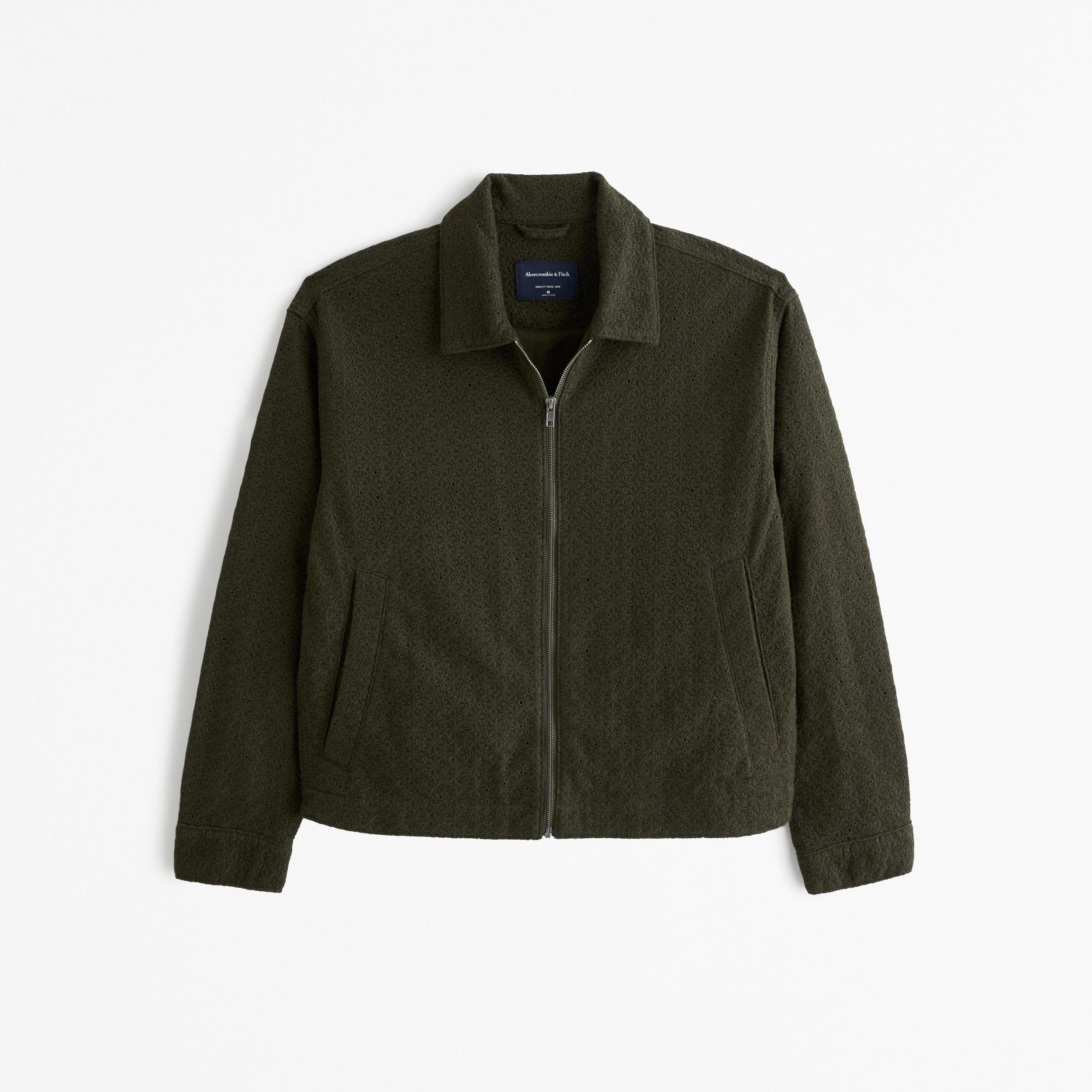 Cropped Lace Zip Trucker Jacket Product Image