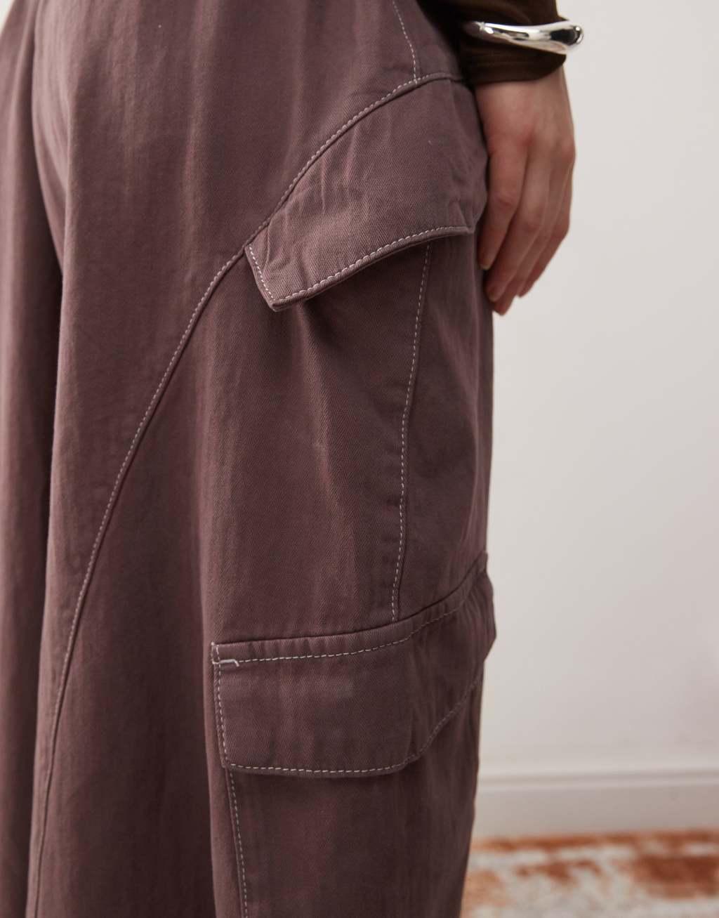 COLLUSION oversized tie pants in peppercorn Product Image