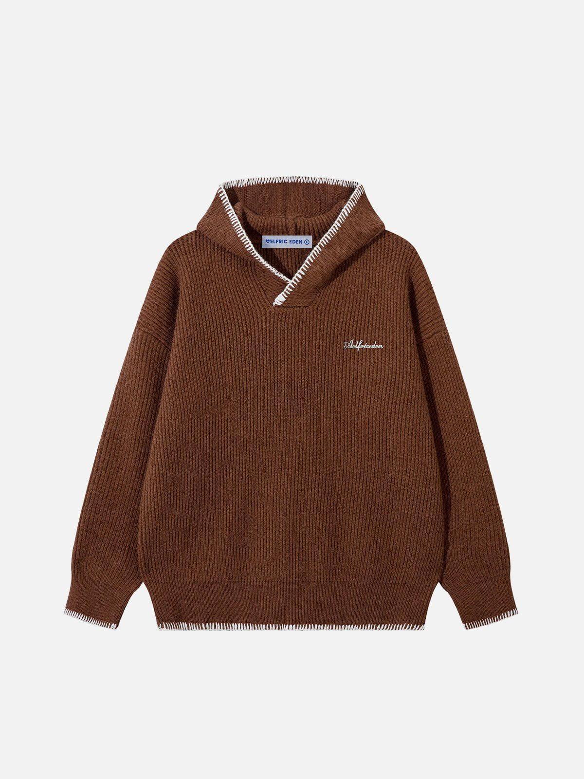 Aelfric Eden Line Patchwork Knit Hoodie Product Image