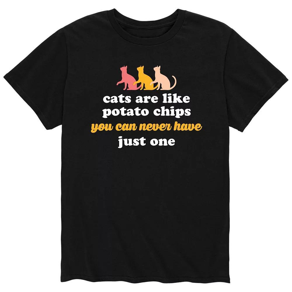 Men's Cats Are Like Potato Chip Tee, Size: Large, Black Product Image