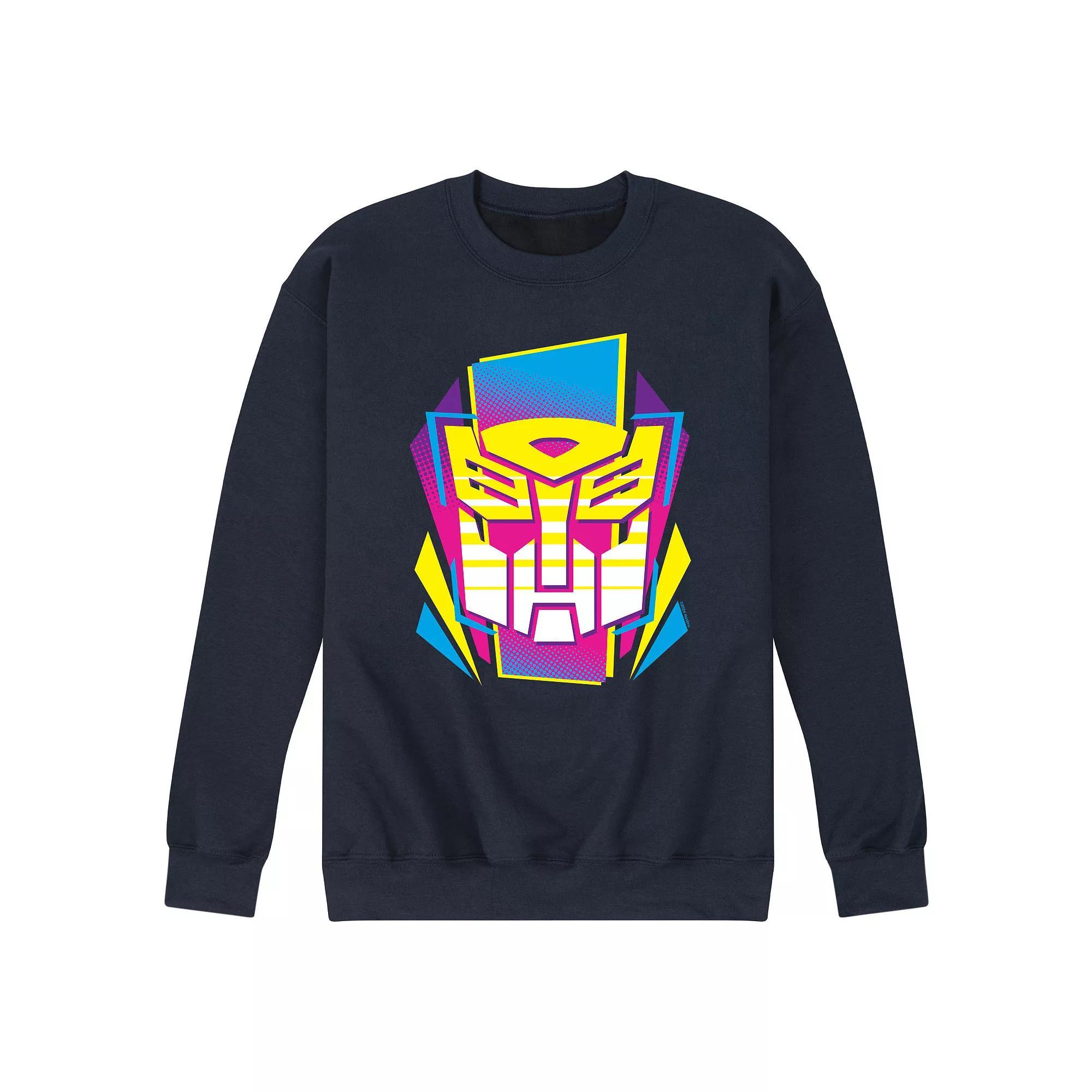 Mens Transformers Halftone Icon Autobot Fleece Sweatshirt Blue Product Image
