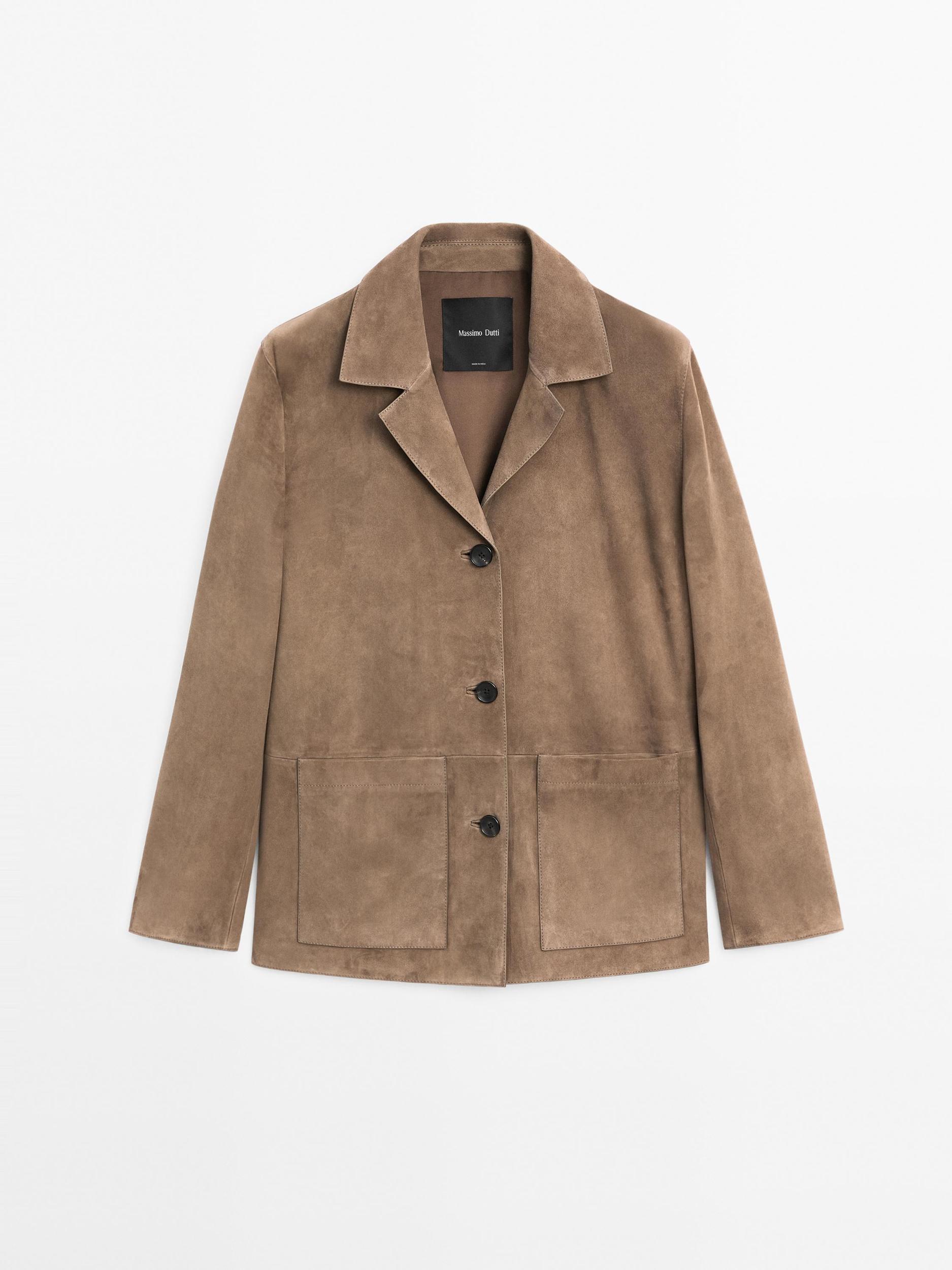 Flowing suede leather blazer Product Image