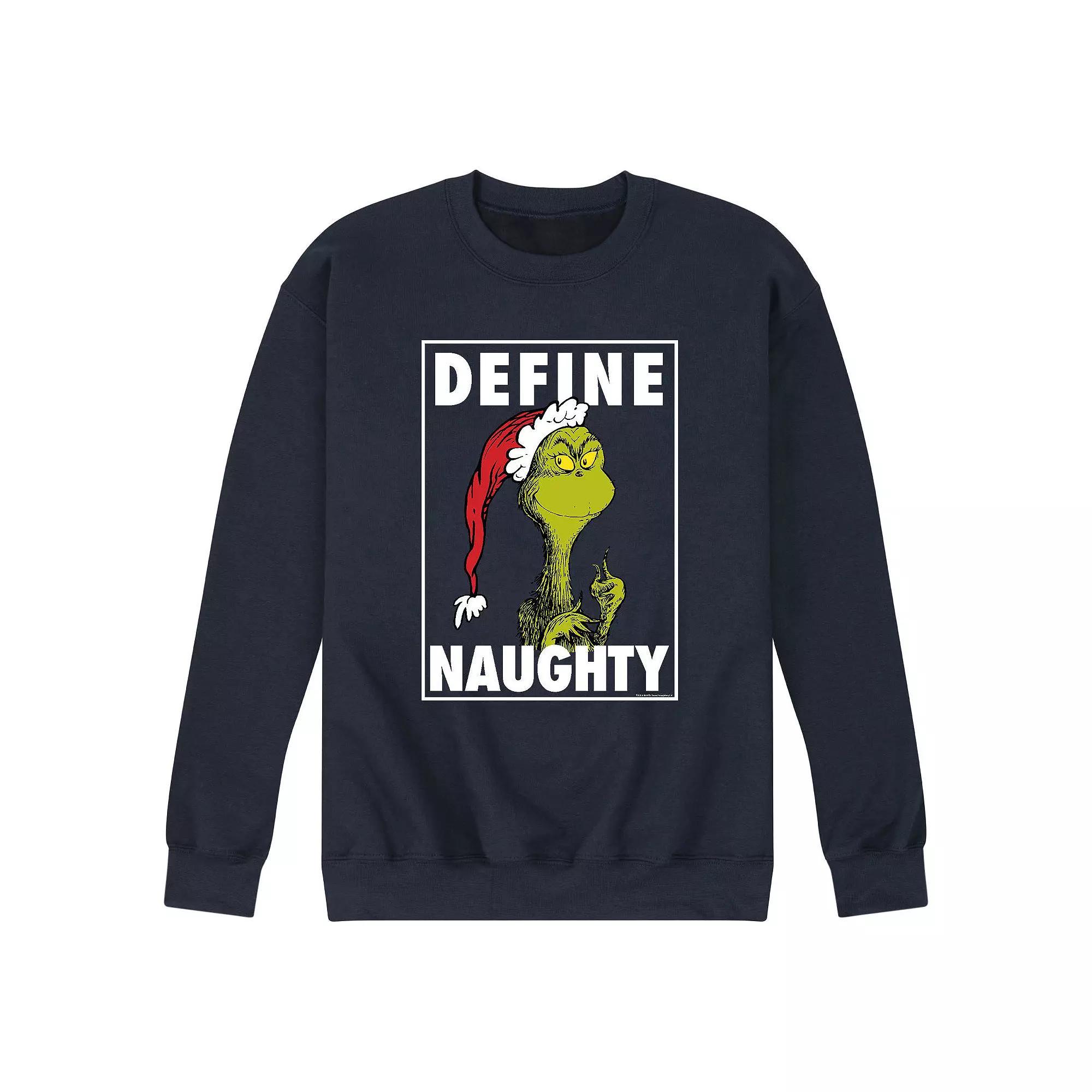 Mens Dr. Suess The Grinch Naughty Sweatshirt Blue Product Image
