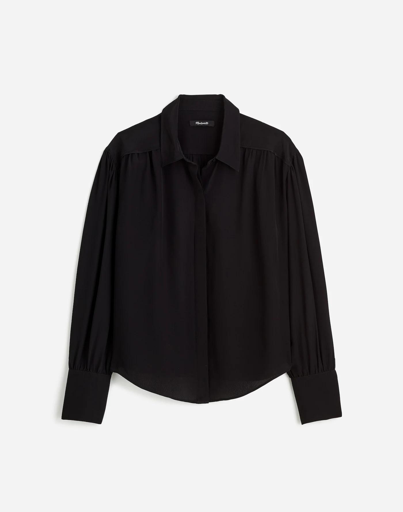 Long-Sleeve Button-Front Top Product Image