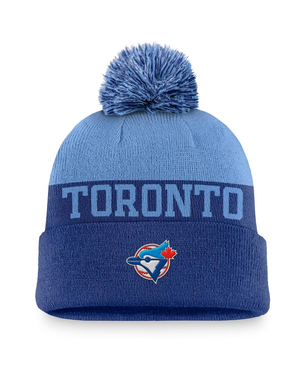 Men's Nike Royal Toronto Blue Jays Rewind Peak Cuffed Knit Hat with Pom, Jay Blue Product Image