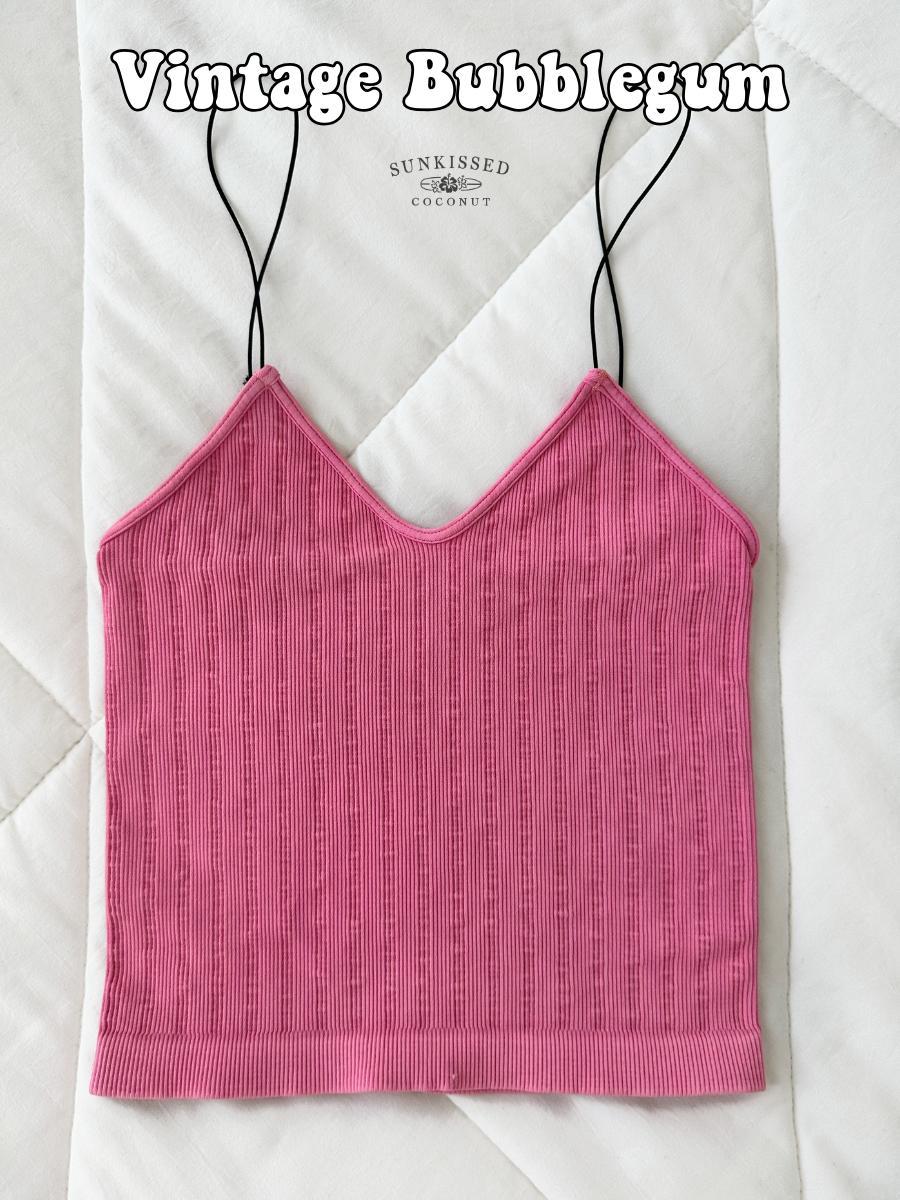 Tropical Vintage Ribbed Seamless Tanktops Girls Product Image