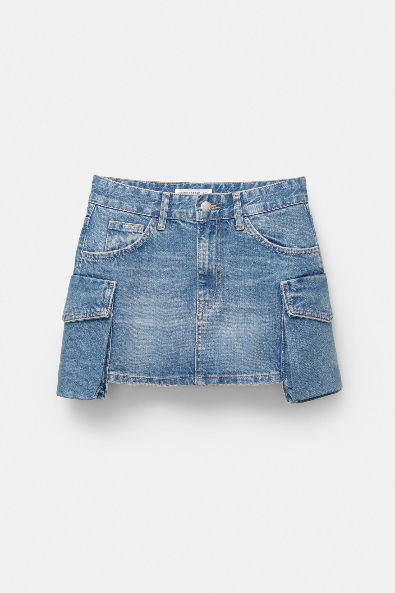 Denim cargo mini skirt Product Image